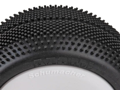 Schumacher 1:10 Komplettrad Azami gelb Offroad (2) 2WD + 4WD Heckreifen