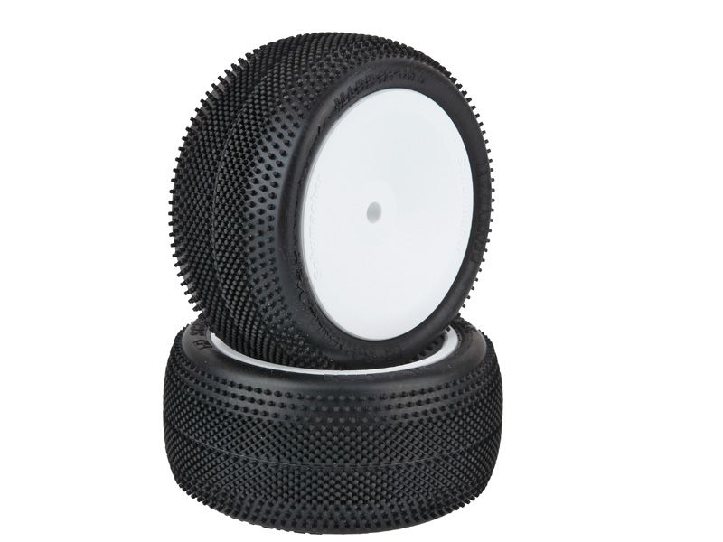 Schumacher 1:10 Komplettrad Azami gelb Offroad (2) 2WD + 4WD Heckreifen