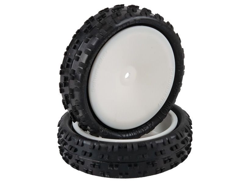 Schumacher 1:10 Komplettrad Cut Stagger (2) gelb EOS 2WD Frontreifen