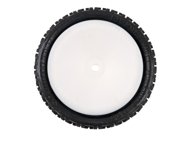 Schumacher 1:10 Komplettrad Cut Stagger (2) gelb EOS 2WD Frontreifen