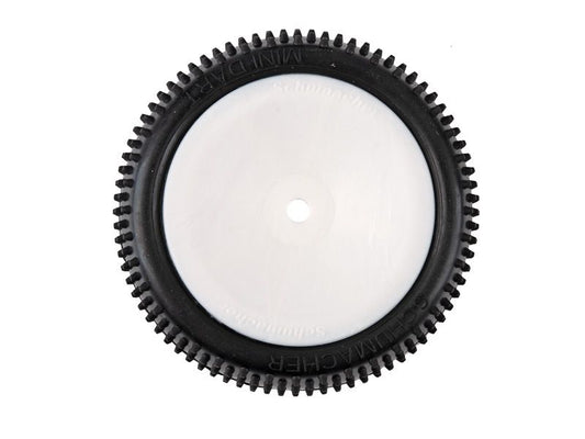 Schumacher 1:10 Komplettrad Mini Dart gelb Offroad (2) 2WD + 4WD Heckreifen