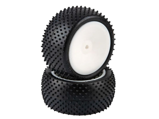 Schumacher 1:10 Komplettrad Mini Dart gelb Offroad (2) 2WD + 4WD Heckreifen