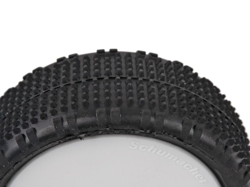 Schumacher 1:10 Komplettrad Shard (2) gelb 4WD Frontreifen