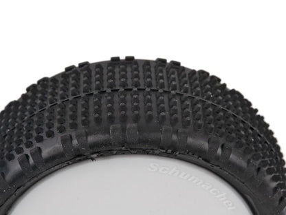 Schumacher 1:10 Komplettrad Shard (2) gelb 4WD Frontreifen