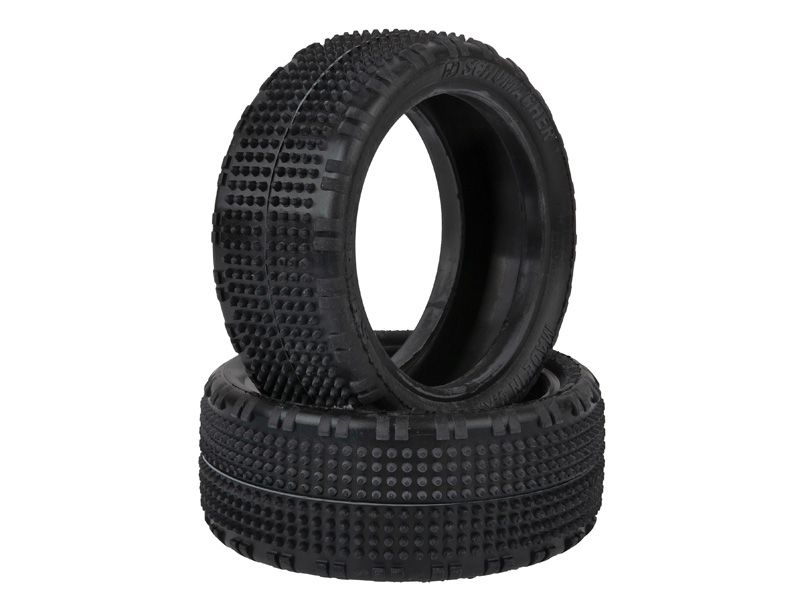 Schumacher 1:10 Shard Yellow Off-Road Tyres (2) 4WD Front Tyres