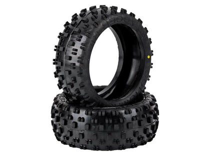 Schumacher 1:8 Stagger Rib - gelb Offroad Reifen (2)