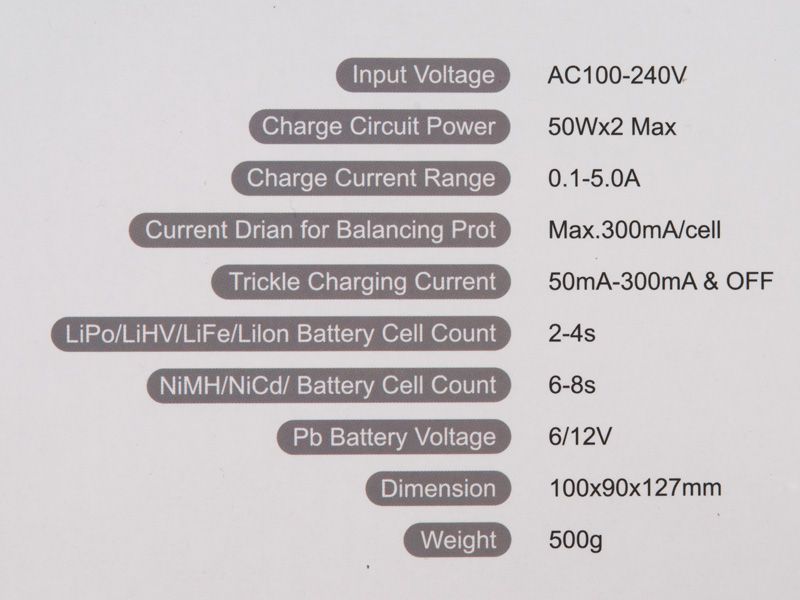 SkyRC T100 AC Ladegerät LiPo 2-4s 5A 2x50W