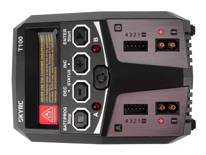 SkyRC T100 AC Ladegerät LiPo 2-4s 5A 2x50W
