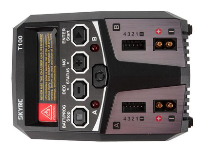 SkyRC T100 AC Ladegerät LiPo 2-4s 5A 2x50W