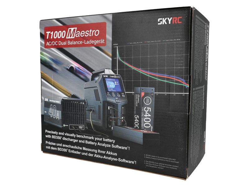 SkyRC T1000 Maestro AC/DC Ladegerät LiPo 1-6s 20A 450W