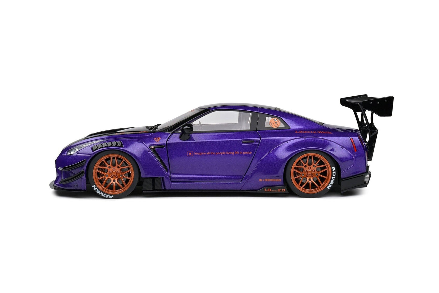 Solido Nissan GT - R (R35) Liberty Walk Body Kit 2.0 2022 - Lila 1:18 Modell - Artexio