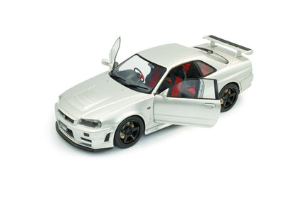 Solido Nissan Skyline GT - R R34 Z - Tune 1999 Silver 1:18 Modell