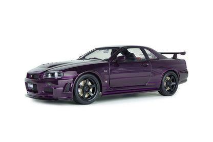 Solido Nissan Skyline R34 GT - R Z Tune 1999 Purple 1:18 Modell
