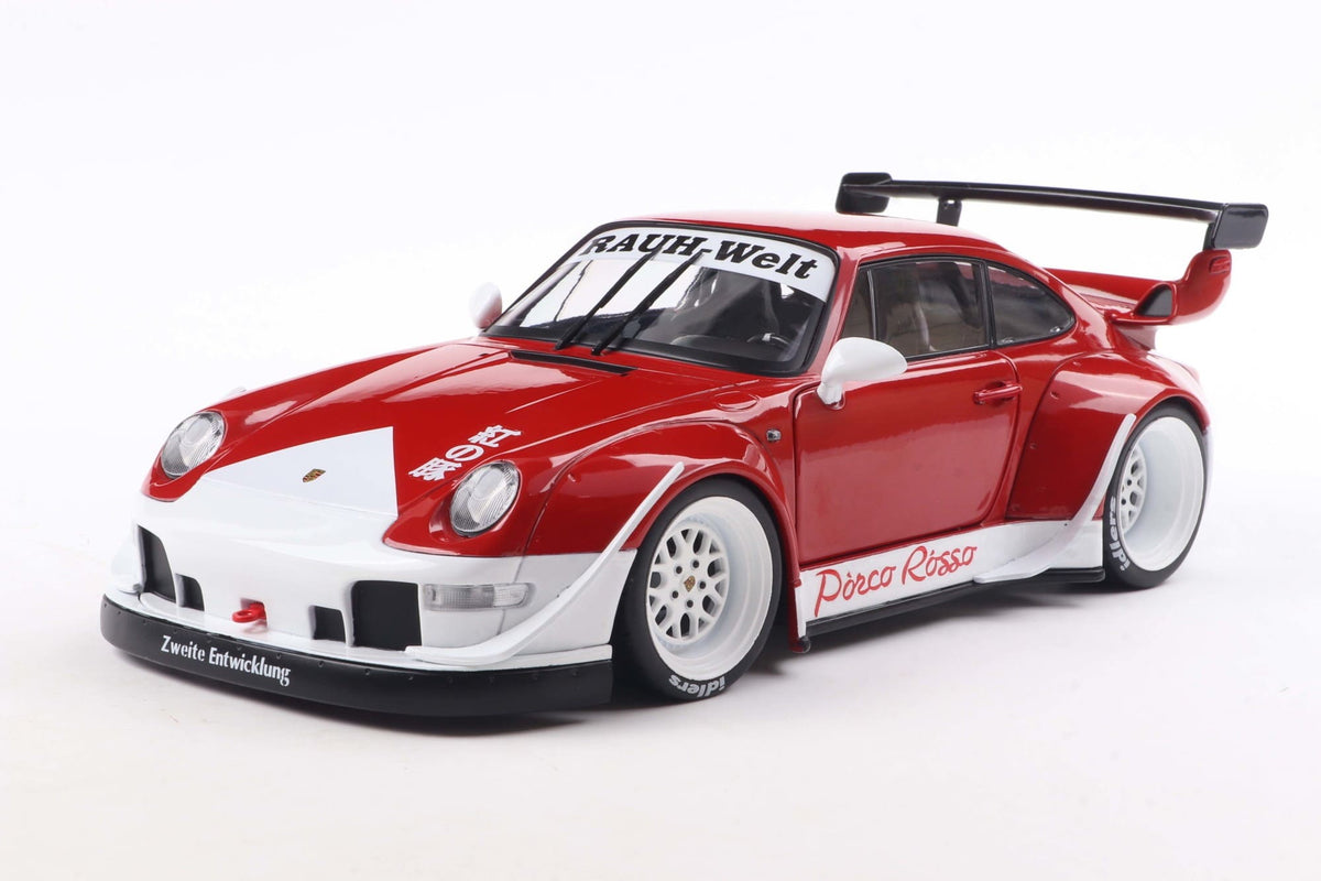Solido Porsche 911 (993) RWB Body Kit Porco Rosso 2020 Red 1:18 Model