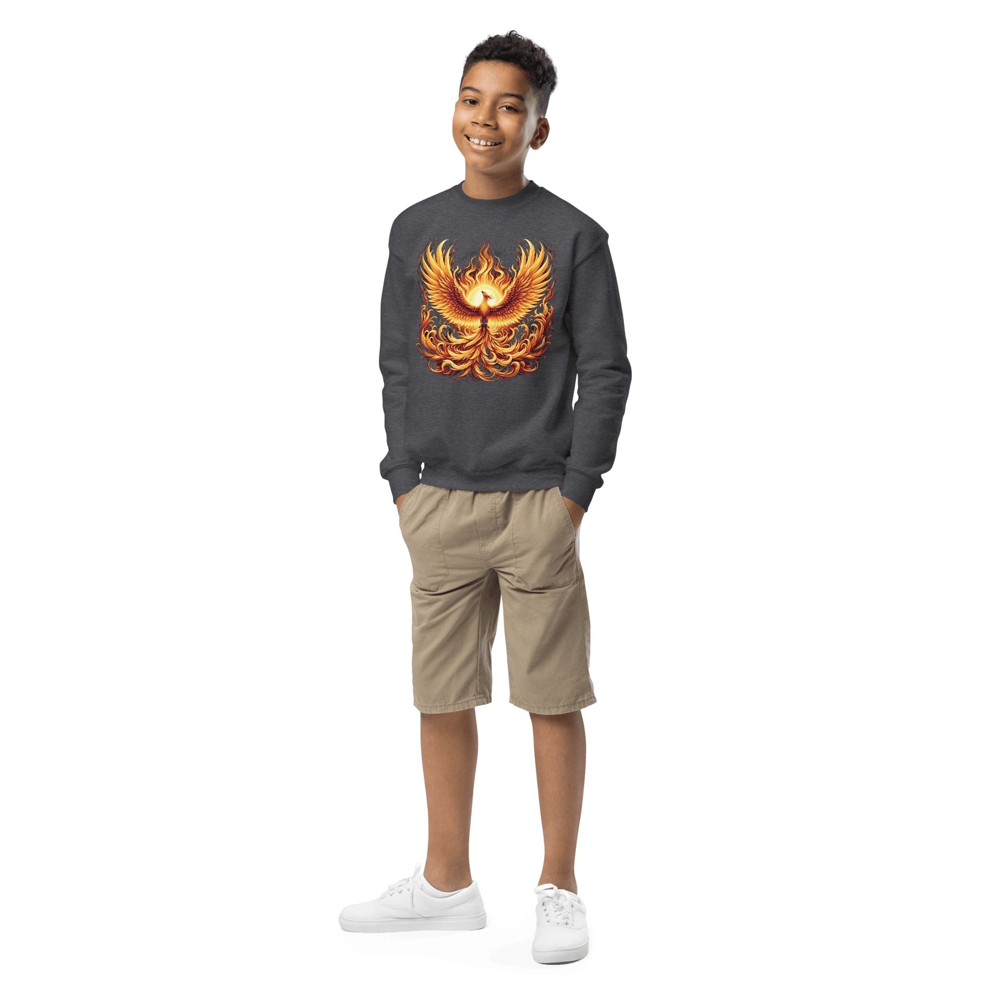 Sweatshirt mit Rundhalsausschnitt für Jugendliche "Phoenix" - Artexio