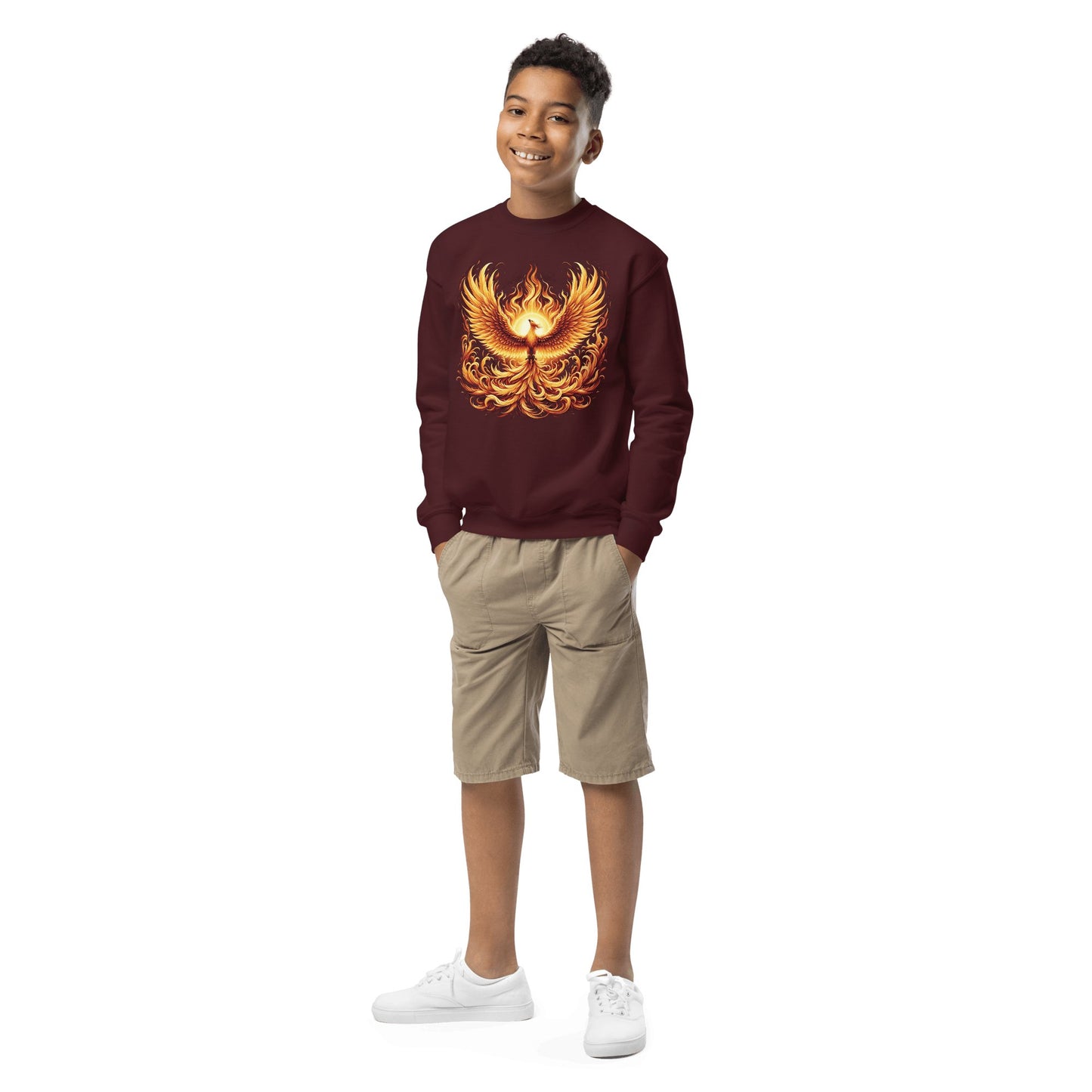 Sweatshirt mit Rundhalsausschnitt für Jugendliche "Phoenix" - Artexio