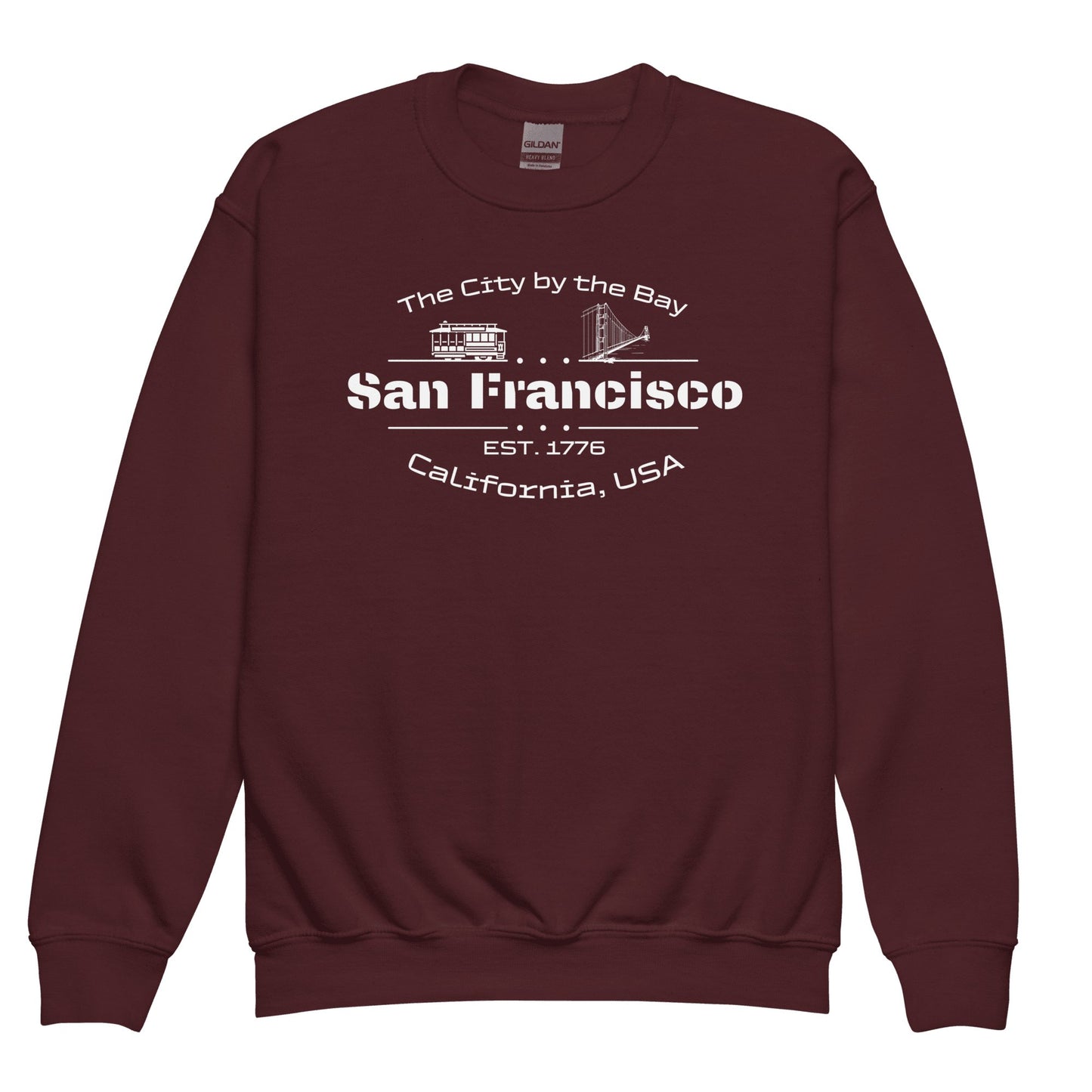 Sweatshirt mit Rundhalsausschnitt für Jugendliche "San Francisco" - Artexio