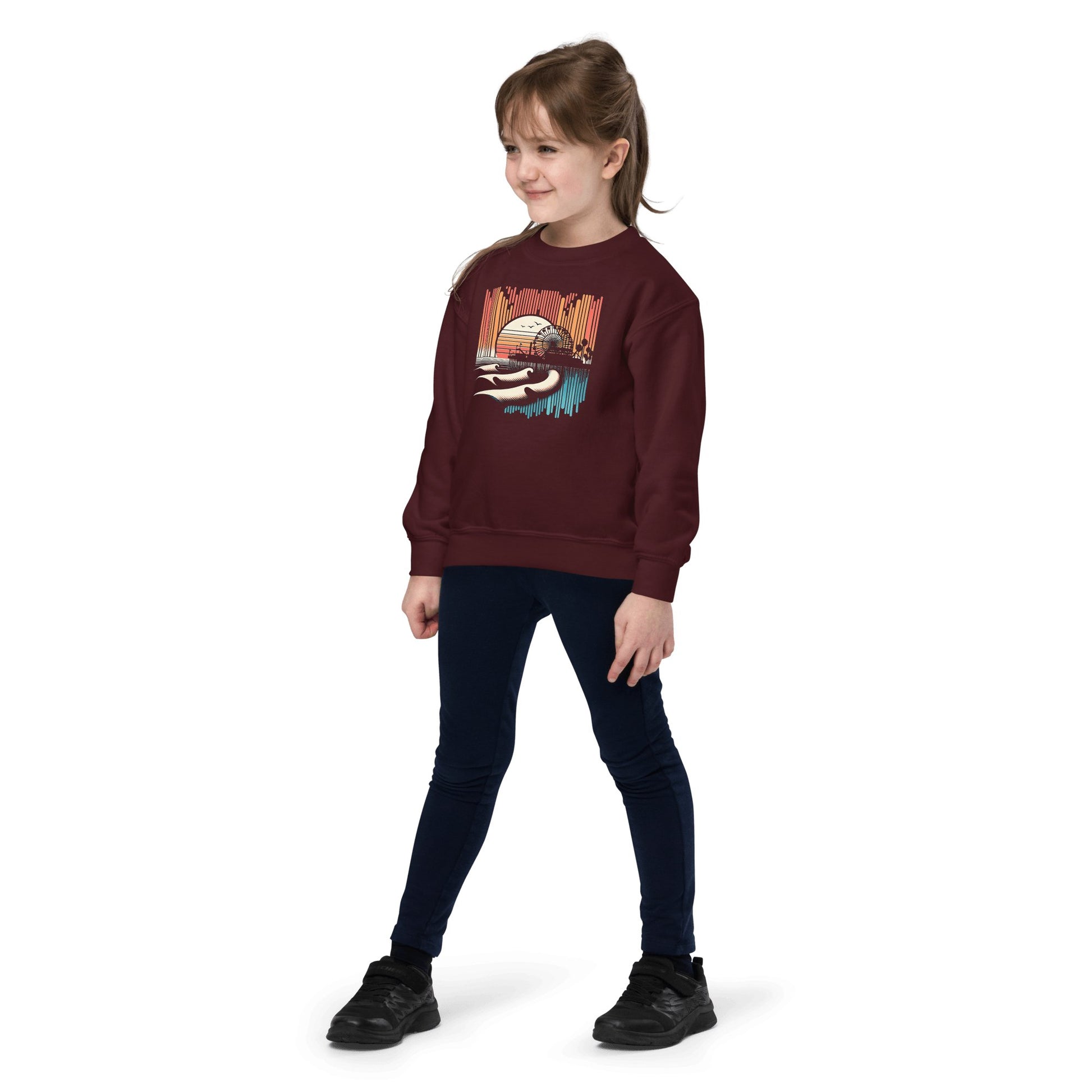 Sweatshirt mit Rundhalsausschnitt für Jugendliche "Santa Monica Pier" - Artexio