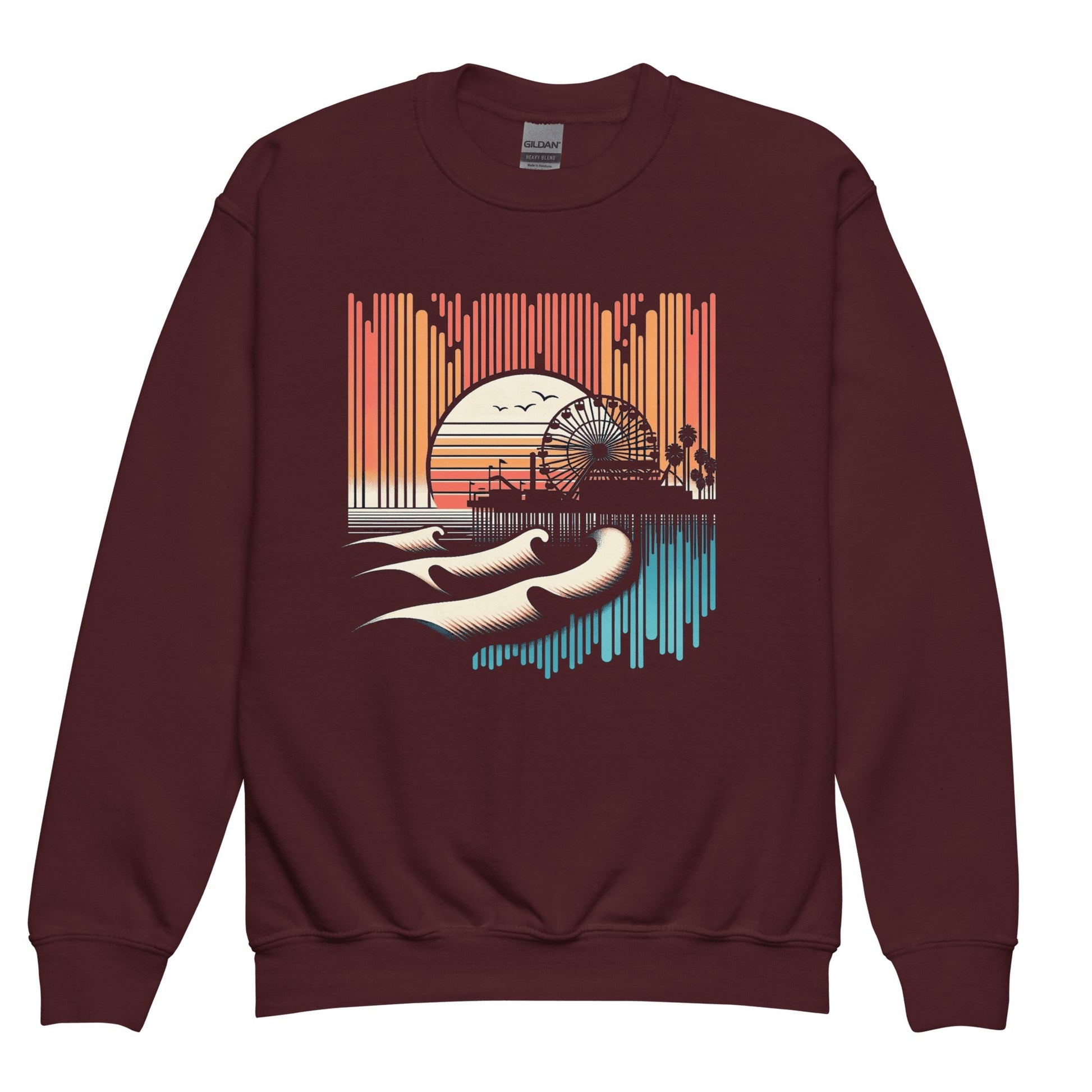 Sweatshirt mit Rundhalsausschnitt für Jugendliche "Santa Monica Pier" - Artexio