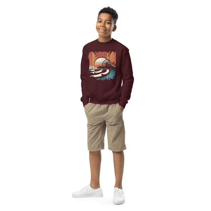 Sweatshirt mit Rundhalsausschnitt für Jugendliche "Santa Monica Pier" - Artexio