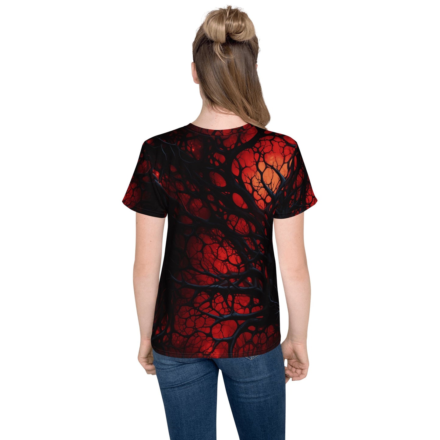 T-Shirt mit Rundhalsausschnitt für Jugendliche "Inferno of Shadows" - Artexio