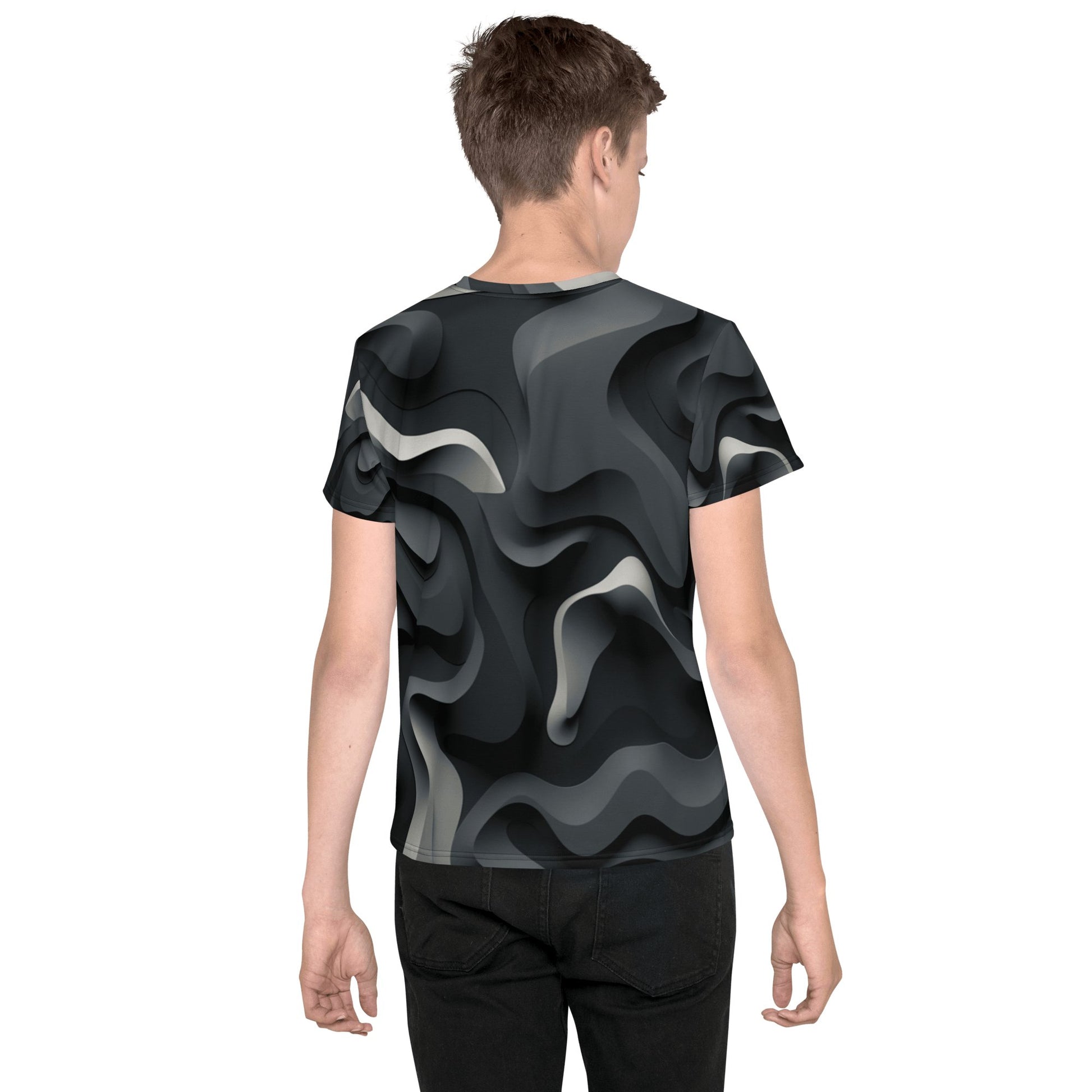 T-Shirt mit Rundhalsausschnitt für Jugendliche "Monochrome Flow" - Artexio