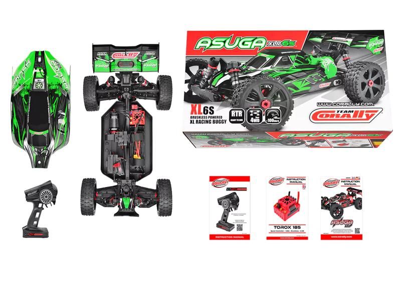 Team Corally - ASUGA XLR 6S - RTR - Grün - 6S Brushless Power - No Battery - No Charger