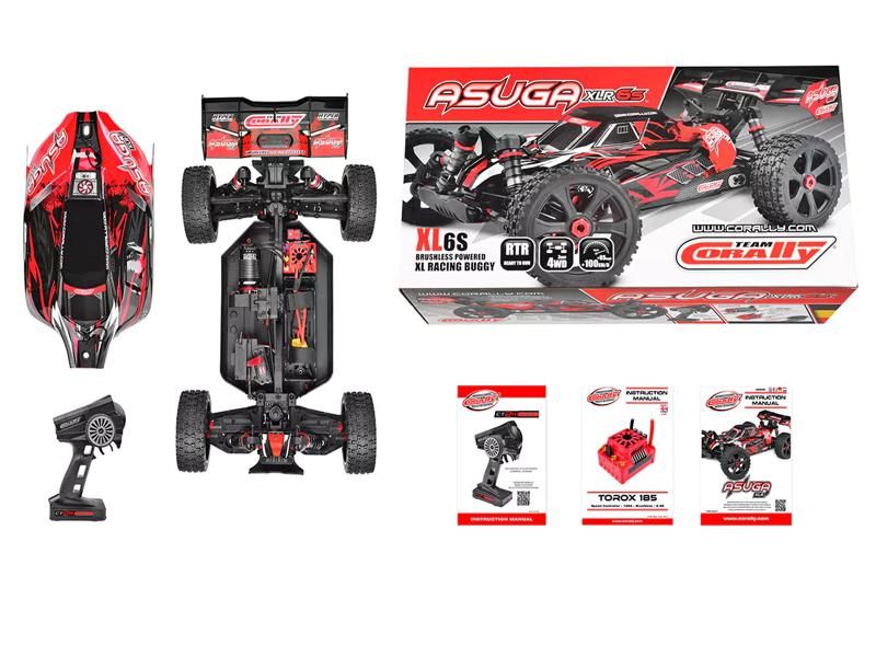 Team Corally - ASUGA XLR 6S - RTR - Rot - 6S Brushless Power - No Battery - No Charger