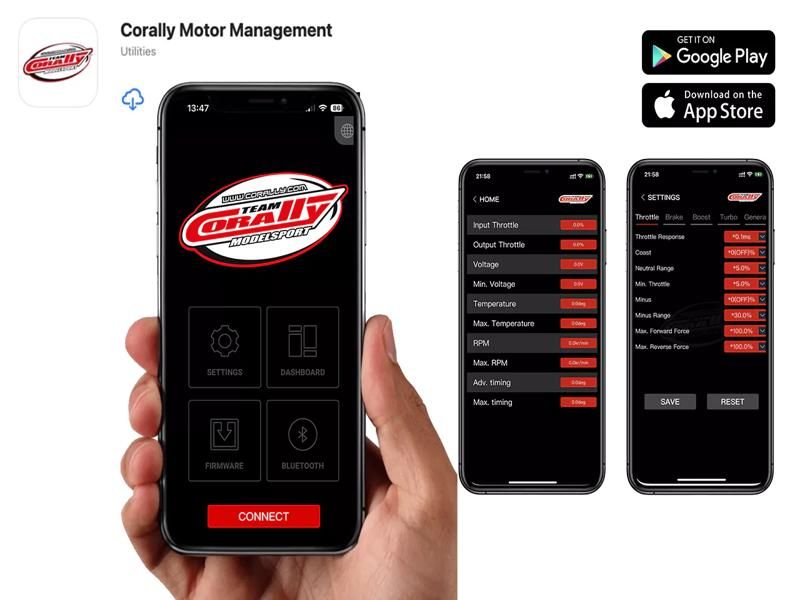 Team Corally CMM-8 Racing Regler - 2-4S - 240A - BEC 6-7.4V 8A - Sensored-Sensorless