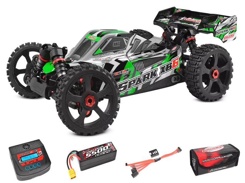 Team Corally - Spark XB-6 RTR - Drive'n Go Pack 4S - Green