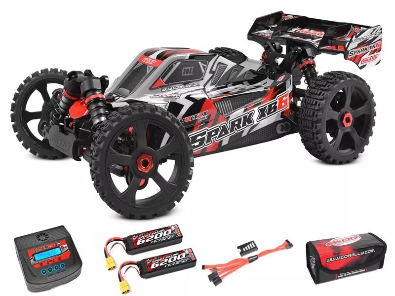 Team Corally - Spark XB-6 RTR - Drive'n Go Pack 6S - Rot