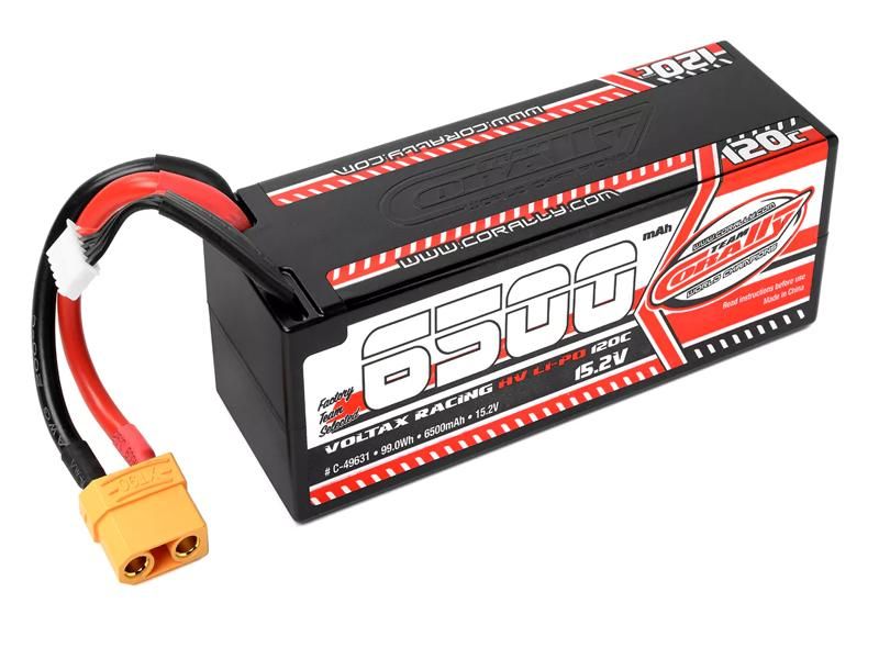 Team Corally Voltax 120C LiPo HV Battery - 6500 mAh - 15.2V - Stick 4S - Hard Wire - XT90