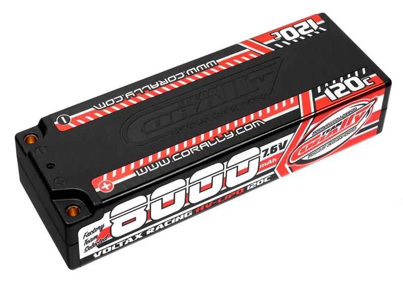 Team Corally Voltax 120C LiPo HV Battery - 8000 mAh - 7.6V - Stick 2S - 4mm Bullit