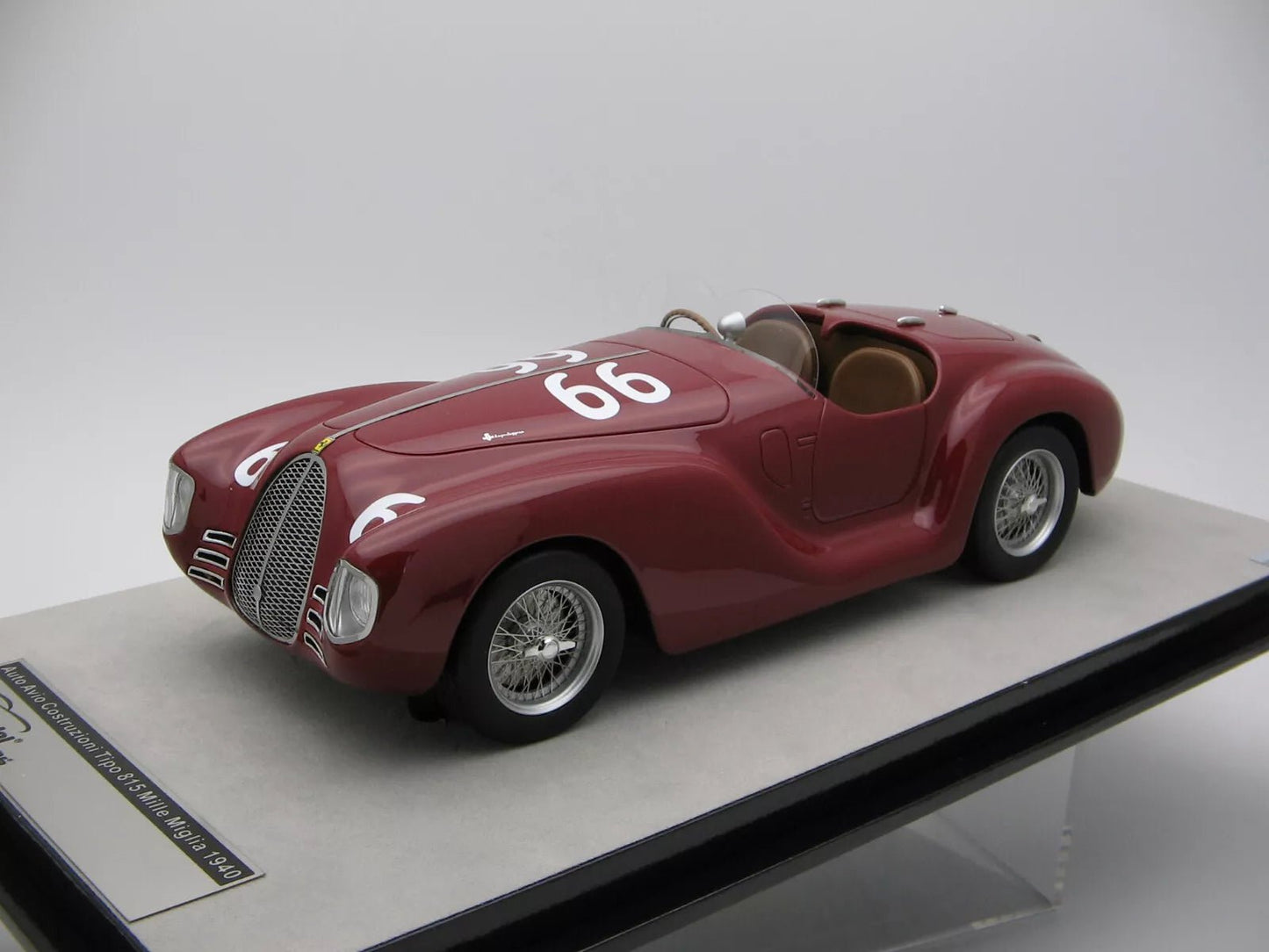 Tecnomodel Auto Avio Costruzioni Tipo 815 Mille Miglia 1940 #66 Driven by: Alberto Ascari/Giovanni Minozzi 1:18 Modell - Artexio