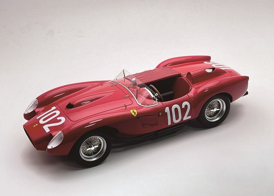 Tecnomodel Ferrari 250 TR Pontoon-Fender Targa Florio 1958 SEFAC 3rd Place #102 Driven by: W.v.Trips, M.Hawthorn 1:18 Modell