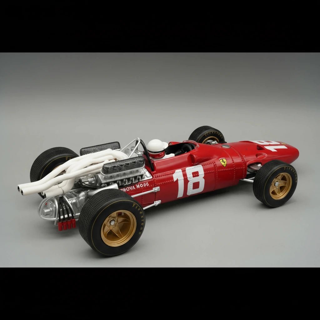 Tecnomodel Ferrari 312 F1-67 1967 Monaco GP #18 Driven by: Lorenzo Bandini - with driver figure 1:18 Modell