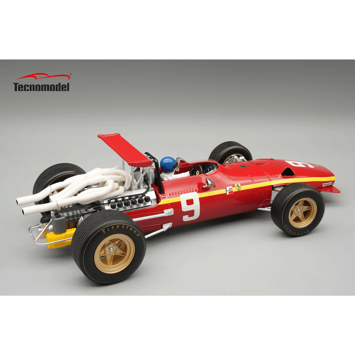 Tecnomodel Ferrari 312 F1/68 Nürburgring GP 1968 9 Driven by: Jacky Ickx - with driver figure 1:18 Modell