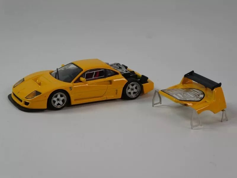 Tecnomodel Ferrari F40 LM 1996 Press Version Modena Yellow/Silver Wheels 1:64 Modell - Artexio