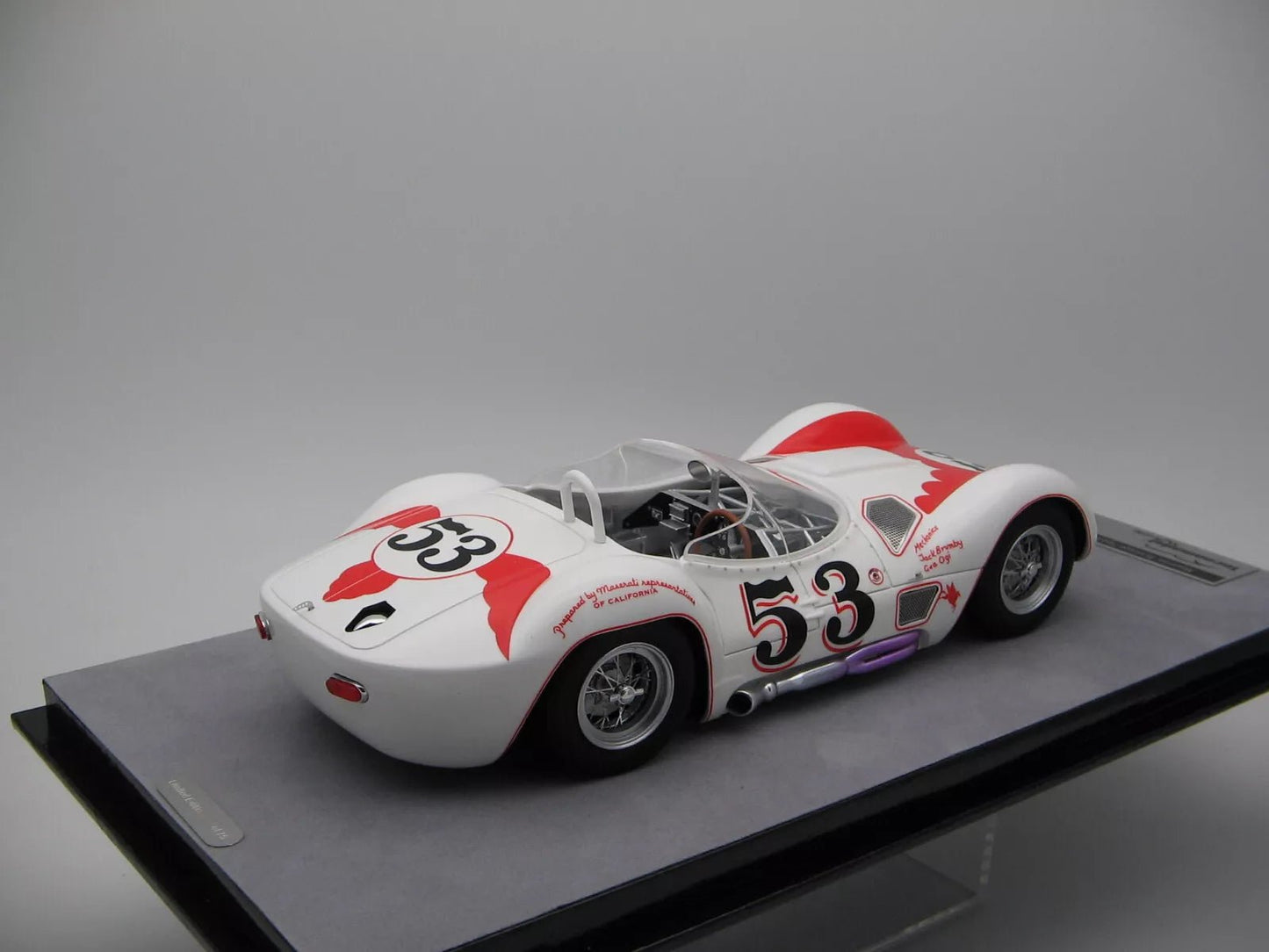 Tecnomodel Maserati Birdcage Tipo 61 1960 Winner Riverside "Time GP" 1960 Driven by: Bill Krause 1:18 Modell - Artexio