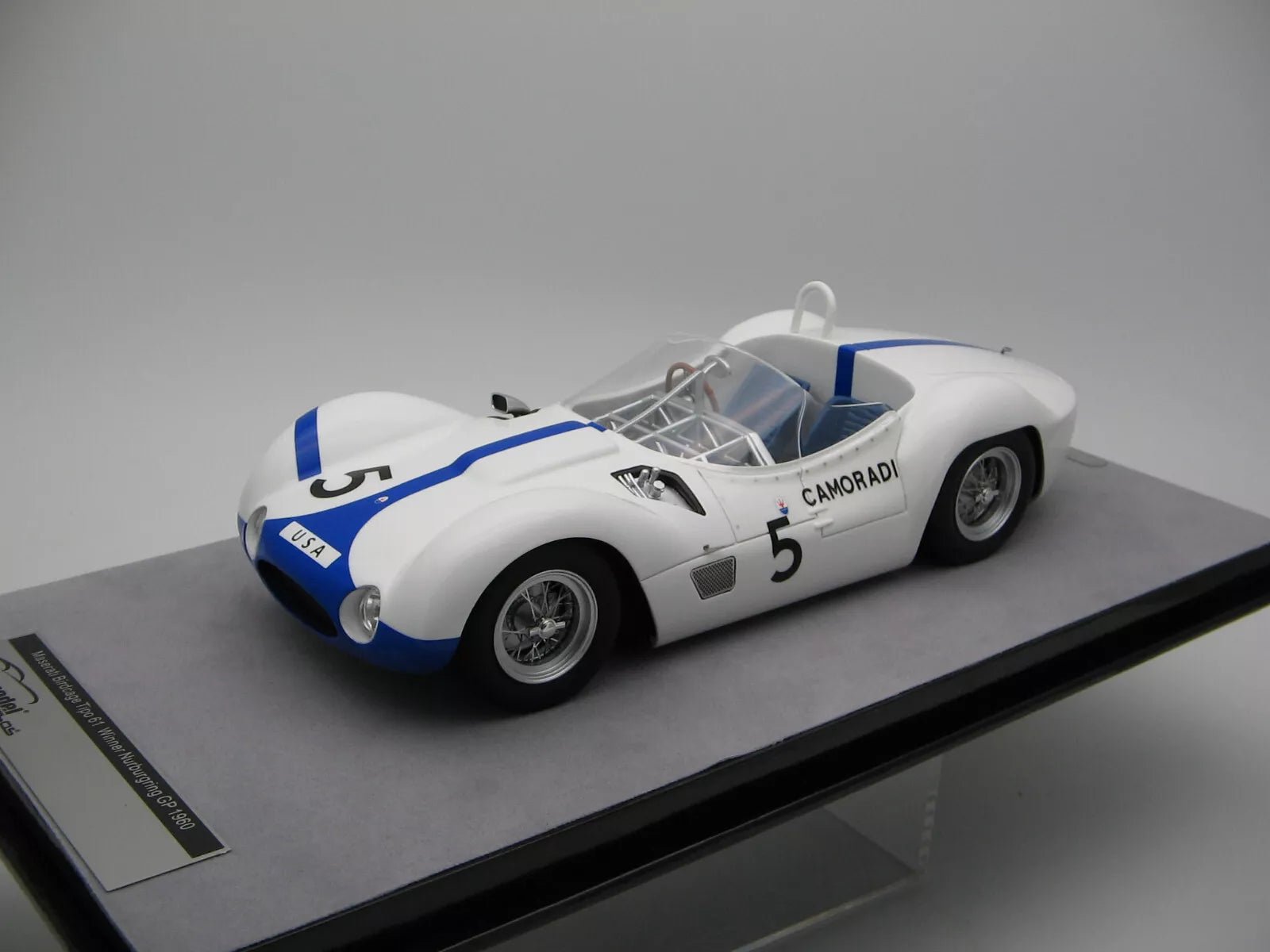 Tecnomodel Maserati Birdcage Tipo 61 Winner Nürburgring GP 1960 Driven by: Stirling Moss, Dan Gurney 1:18 Modell - Artexio