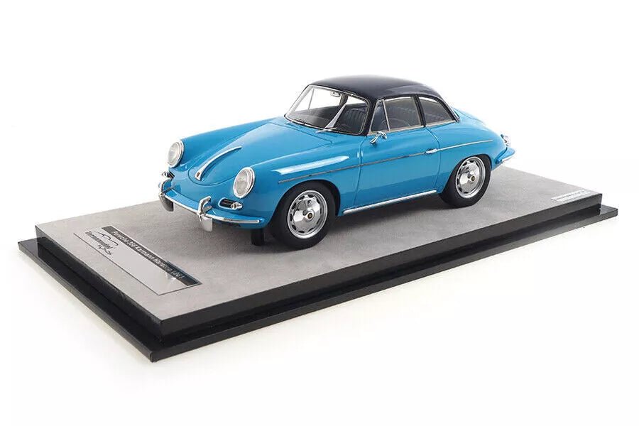 Tecnomodel Porsche 356 Karmann Hardtop 1961 - Light Blue with Black Top 1:18 Modell - Artexio