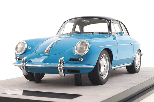 Tecnomodel Porsche 356 Karmann Hardtop 1961 - Light Blue with Black Top 1:18 Modell