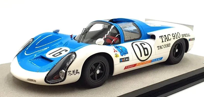 Tecnomodel Porsche 910 Taki Racing Japan GP 1969 #16 Driven by: Kazato/Hasogawa 1:18 Modell - Artexio