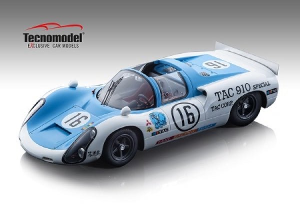 Tecnomodel Porsche 910 Taki Racing Japan GP 1969 #16 Driven by: Kazato/Hasogawa 1:18 Modell - Artexio