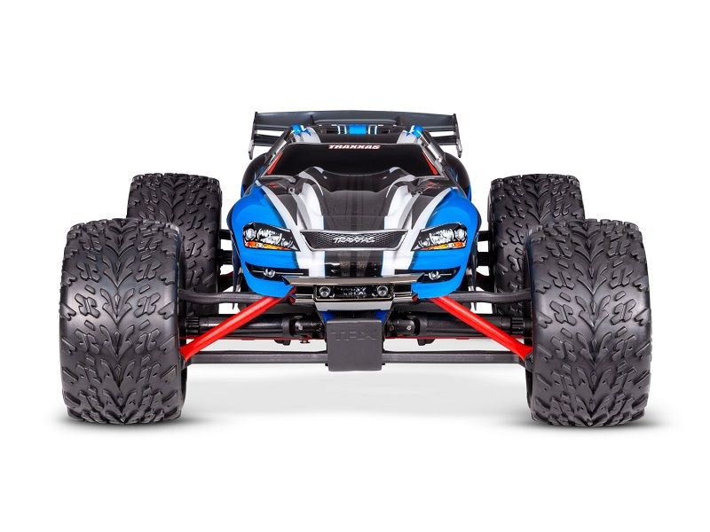 Traxxas E-Revo 4x4 1:16 RTR Monster Truck blau Brushed mit NiMh Akku + 4A USB/C-Lader