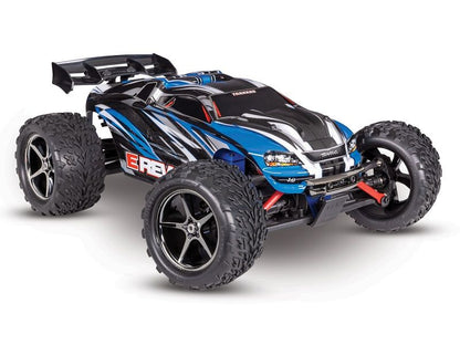 Traxxas E-Revo 4x4 1:16 RTR Monster Truck blau Brushed mit NiMh Akku + 4A USB/C-Lader