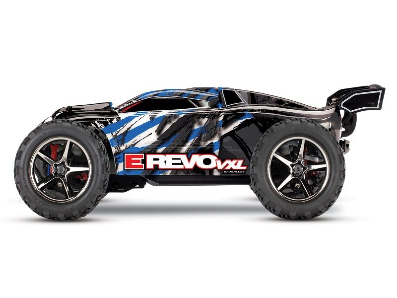 Traxxas E-Revo 4x4 1:16 RTR Monster Truck blau TSM VXL-3m Brushless mit NiMh Akku + 4A USB/C-Lader