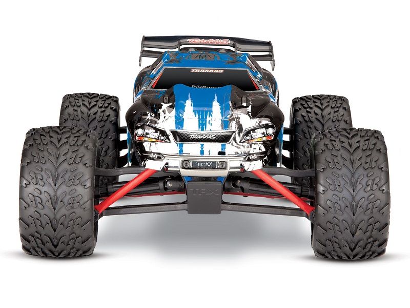 Traxxas E-Revo 4x4 1:16 RTR Monster Truck blau TSM VXL-3m Brushless mit NiMh Akku + 4A USB/C-Lader