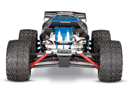 Traxxas E-Revo 4x4 1:16 RTR Monster Truck blau TSM VXL-3m Brushless mit NiMh Akku + 4A USB/C-Lader