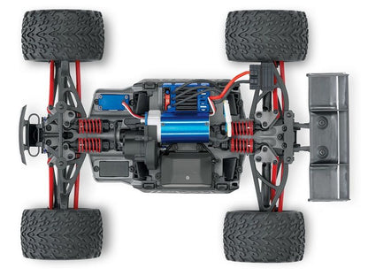 Traxxas E-Revo 4x4 1:16 RTR Monster Truck blau TSM VXL-3m Brushless mit NiMh Akku + 4A USB/C-Lader